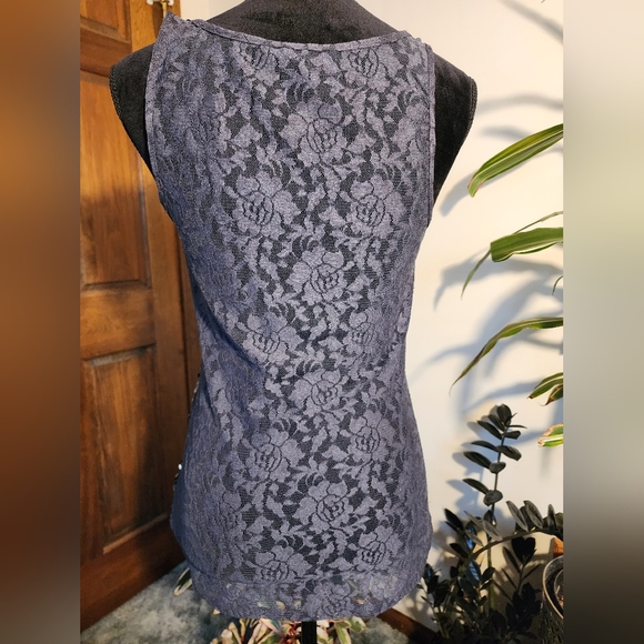 Express lace and sequin tank top, small, grey - Picture 4 of 7